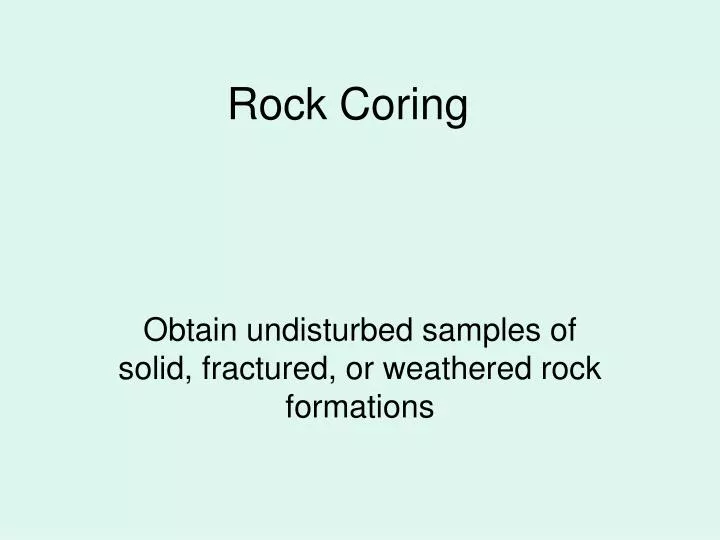 rock coring