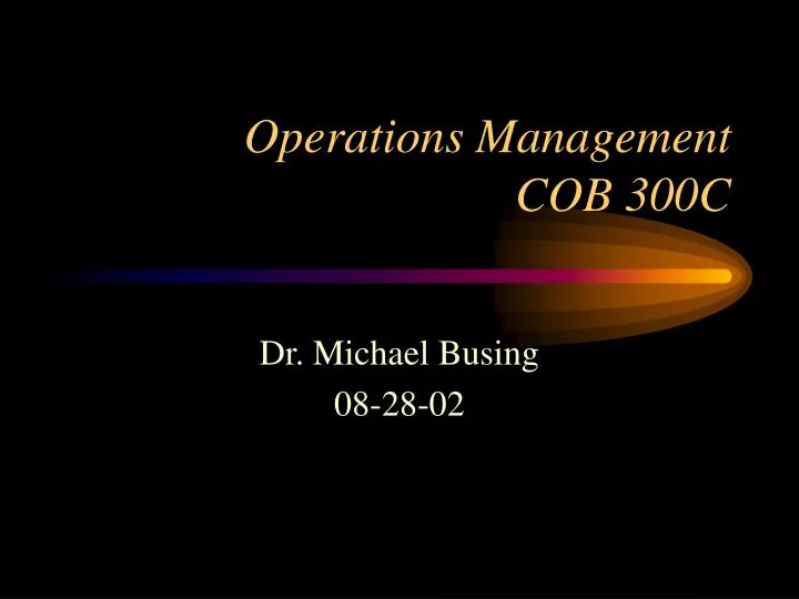 operations management cob 300c