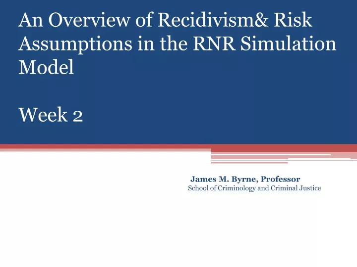 an overview of recidivism risk assumptions in the rnr simulation model week 2