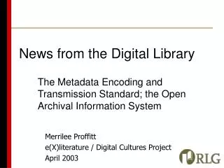 News from the Digital Library