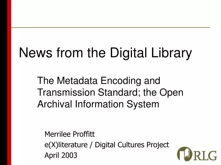 news from the digital library