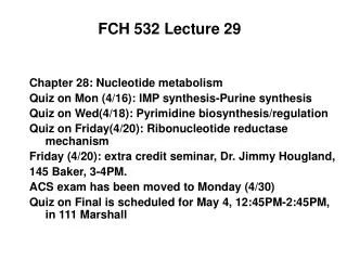 FCH 532 Lecture 29