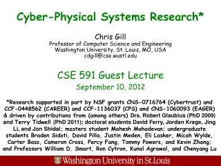 Cyber-Physical Systems Research*