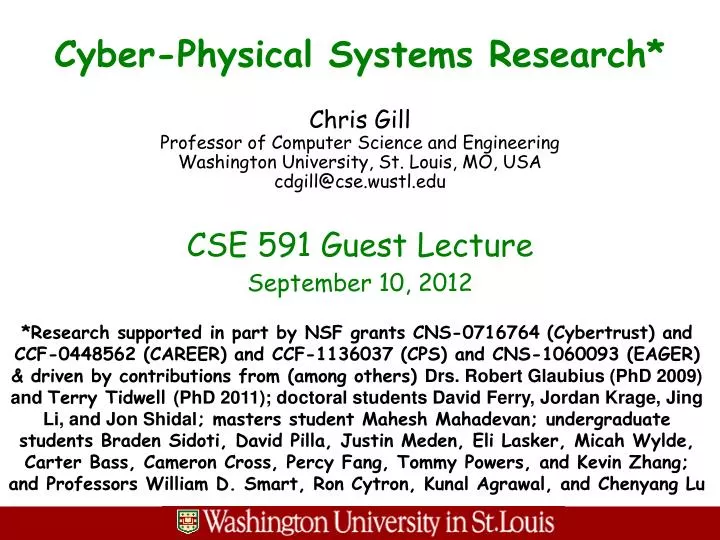 cyber physical systems research