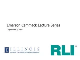 Emerson Cammack Lecture Series