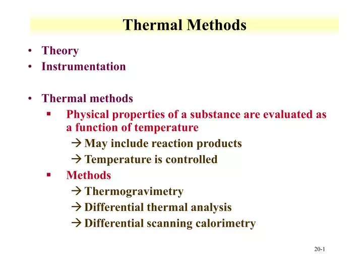 thermal methods