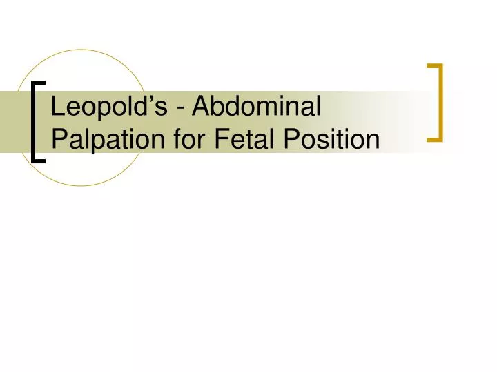 leopold s abdominal palpation for fetal position