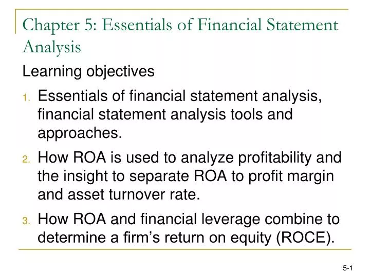 chapter 5 essentials of financial statement analysis