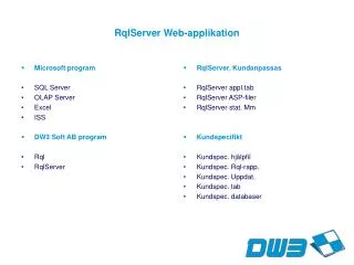 RqlServer Web-applikation