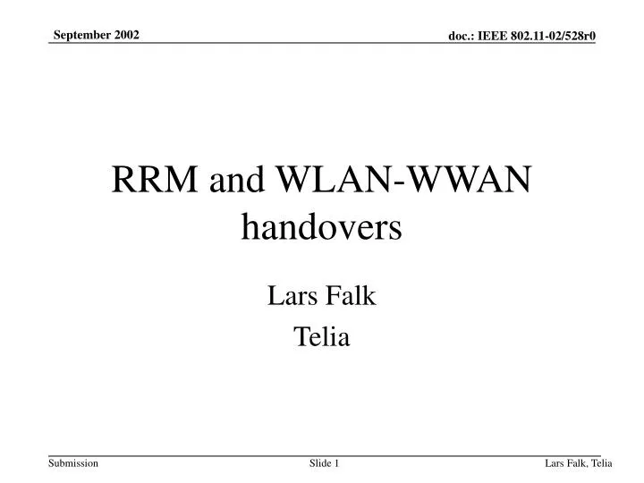 rrm and wlan wwan handovers