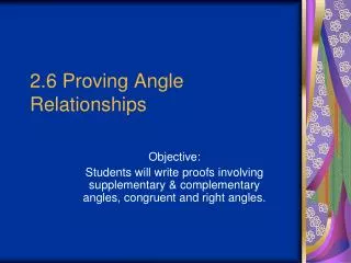 2 6 proving angle relationships