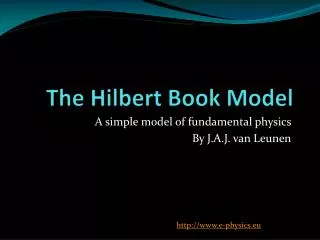 The Hilbert Book Model