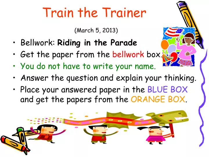 train the trainer march 5 2013