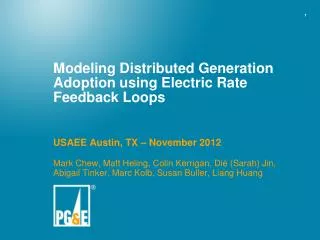 Modeling Distributed Generation Adoption using Electric Rate Feedback Loops