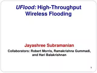 UFlood: High-Throughput Wireless Flooding