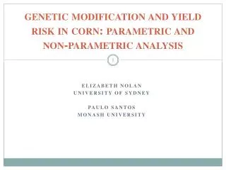 genetic modification and yield risk in corn: parametric and non-parametric analysis