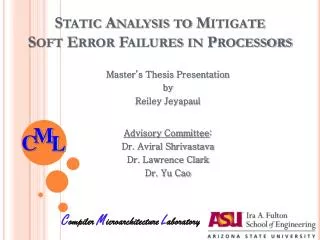 Static Analysis to Mitigate Soft Error Failures in Processors