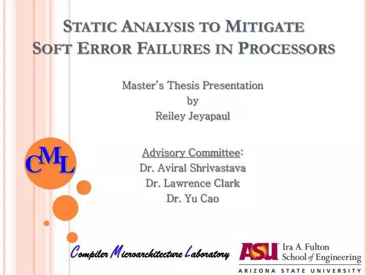 static analysis to mitigate soft error failures in processors