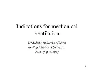 Indications for mechanical ventilation