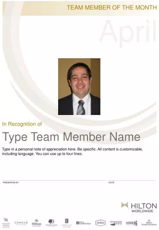 TEAM MEMBER OF THE MONTH