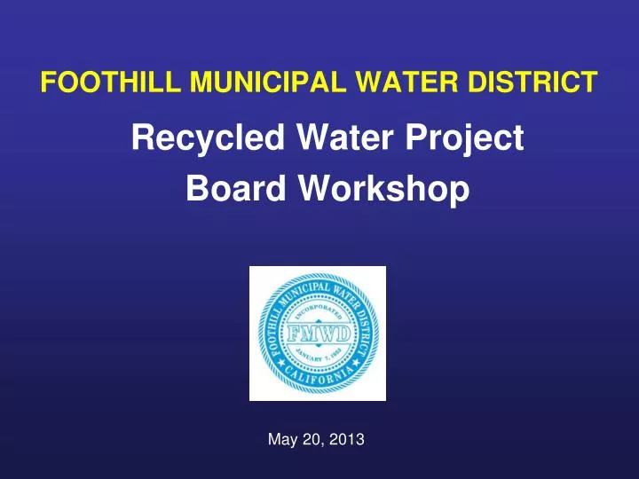 foothill municipal water district