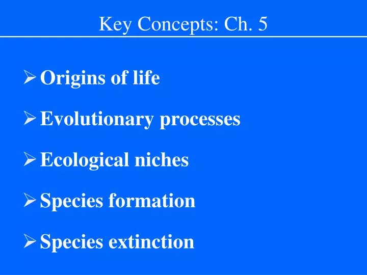 key concepts ch 5
