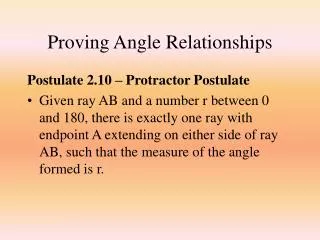 proving angle relationships