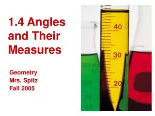 1.4 Angles and Their Measures