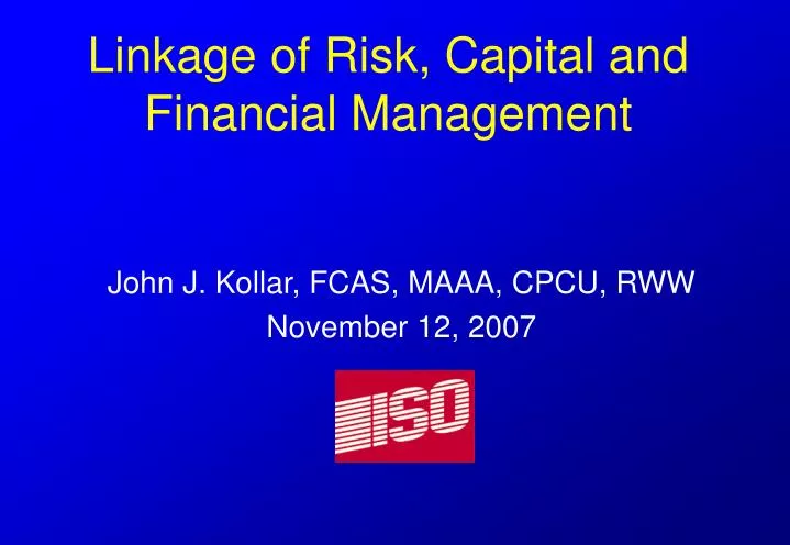 linkage of risk capital and financial management