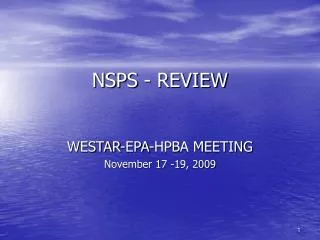 NSPS - REVIEW