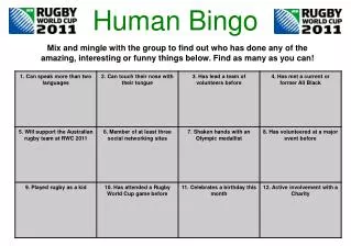 Human Bingo