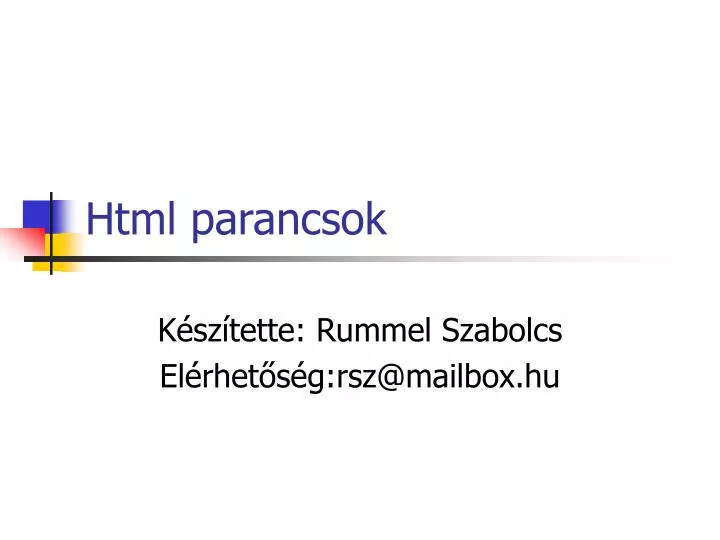 html parancsok