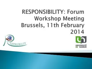 RESPONSIBILITY: Forum Workshop Meeting Brussels, 11th February 2014