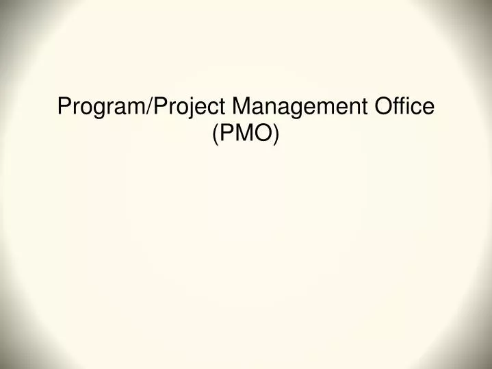 program project management office pmo