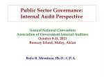 Public Sector Governance: Internal Audit Perspective - slide 1