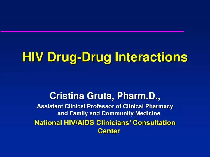 hiv drug drug interactions