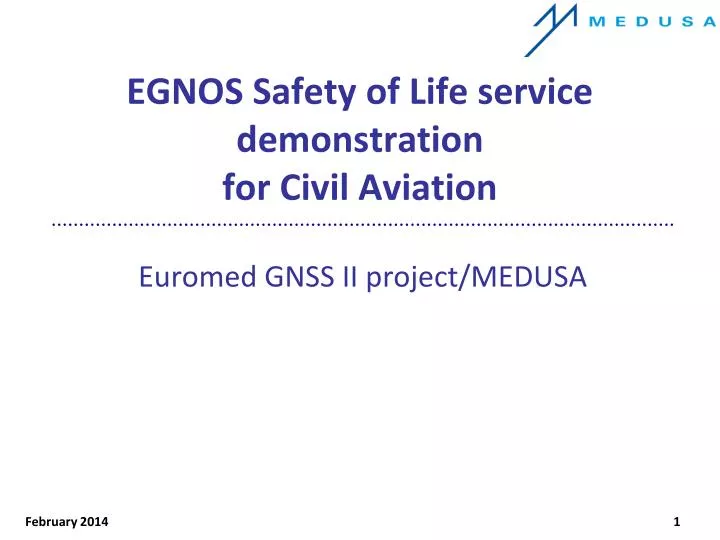 egnos safety of life service demonstration for civil aviation