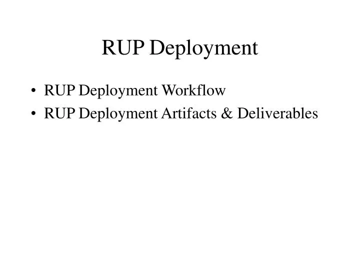 rup deployment