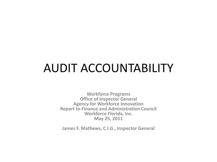 audit accountability