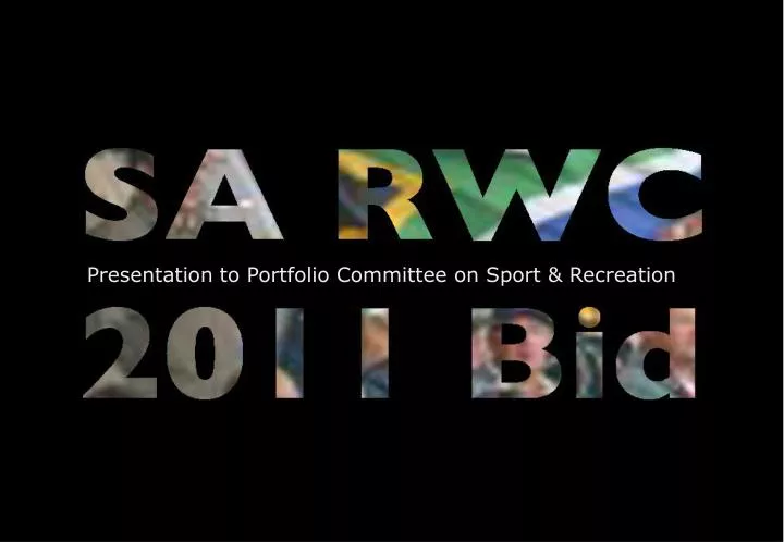 presentation to portfolio committee on sport recreation