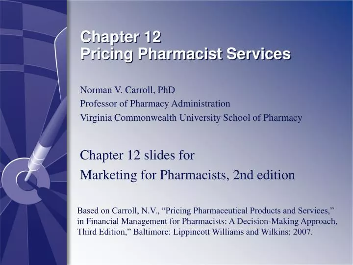 chapter 12 pricing pharmacist services