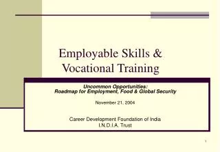 Employable Skills &amp; Vocational Training
