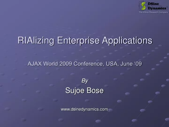 rializing enterprise applications