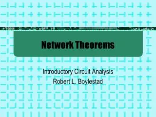 Network Theorems