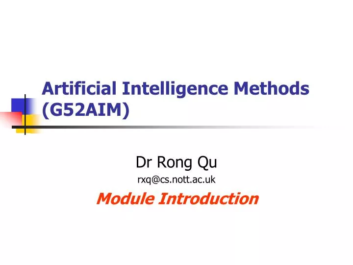 artificial intelligence methods g52aim