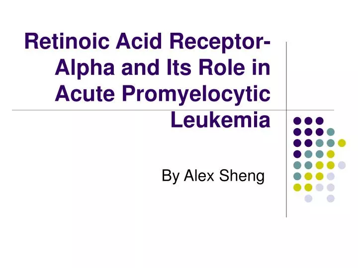retinoic acid receptor alpha and its role in acute promyelocytic leukemia