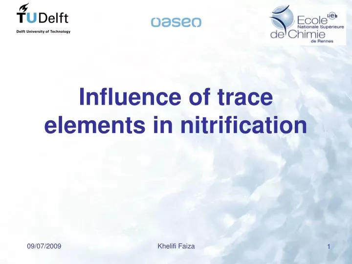influence of trace elements in nitrification