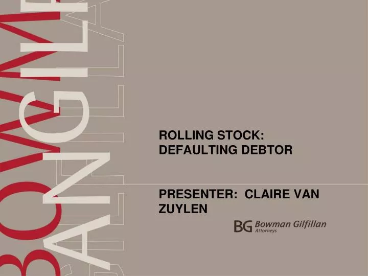 rolling stock defaulting debtor presenter claire van zuylen