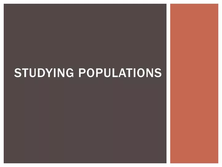 studying populations