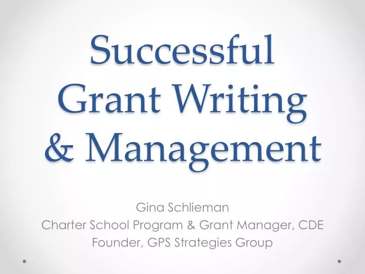 successful grant writing management